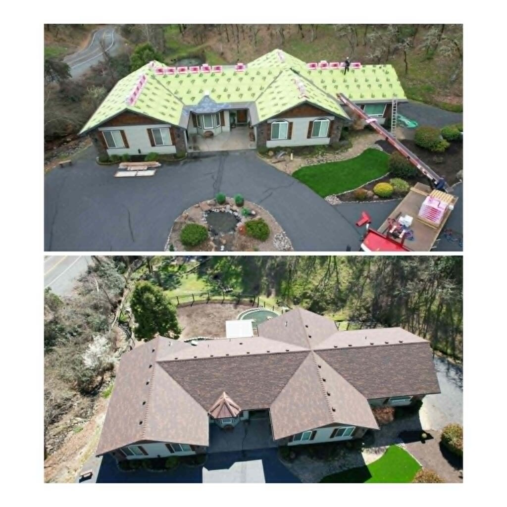 Architectural shingle roofing project on custom home in Grants Pass Oregon